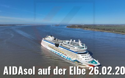 AIDAsol auf der Elbe 26.02.2022