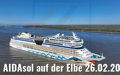 AIDAsol auf der Elbe 26.02.2022