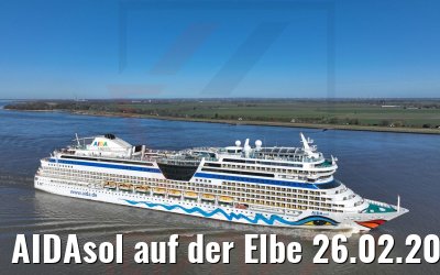 AIDAsol auf der Elbe 26.02.2022