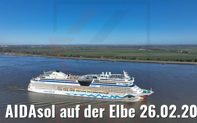 AIDAsol auf der Elbe 26.02.2022