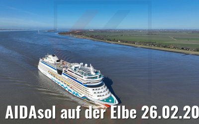 AIDAsol auf der Elbe 26.02.2022