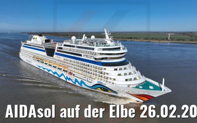 AIDAsol auf der Elbe 26.02.2022