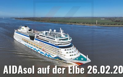 AIDAsol auf der Elbe 26.02.2022