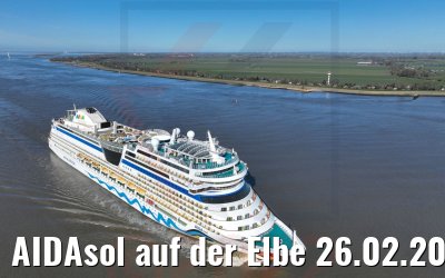 AIDAsol auf der Elbe 26.02.2022
