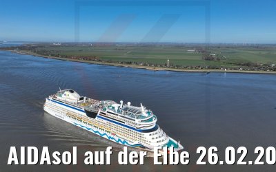 AIDAsol auf der Elbe 26.02.2022