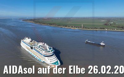 AIDAsol auf der Elbe 26.02.2022
