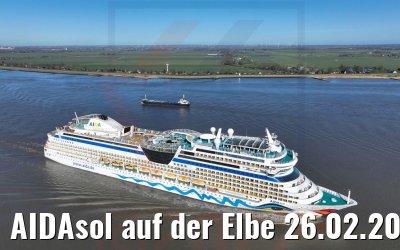 AIDAsol auf der Elbe 26.02.2022