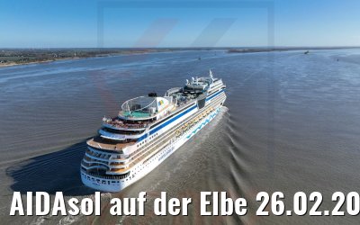AIDAsol auf der Elbe 26.02.2022