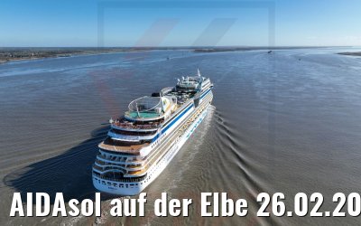 AIDAsol auf der Elbe 26.02.2022