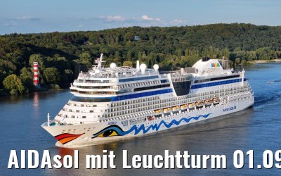 AIDAsol mit Leuchtturm 01.09.2023