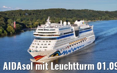 AIDAsol mit Leuchtturm 01.09.2023