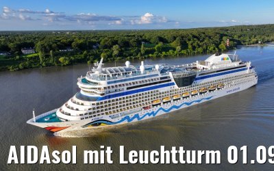 AIDAsol mit Leuchtturm 01.09.2023