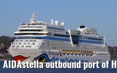 AIDAstella outbound port of Hamburg - April 01, 2013