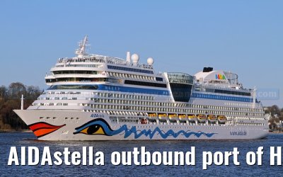 AIDAstella outbound port of Hamburg - April 01, 2013