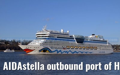 AIDAstella outbound port of Hamburg - April 01, 2013