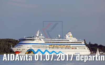 AIDAvita 01.07.2017 departing port of Kiel