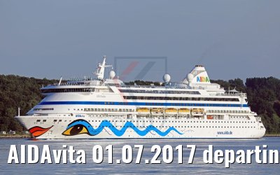 AIDAvita 01.07.2017 departing port of Kiel