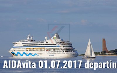 AIDAvita 01.07.2017 departing port of Kiel