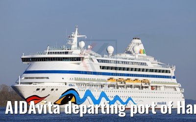 AIDAvita departing port of Hamburg 24.03.2017