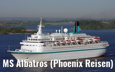 MS Albatros (Phoenix Reisen) approaching port of Hamburg 10. May 2008