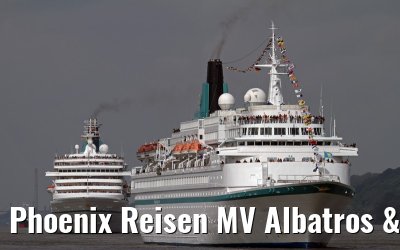 Phoenix Reisen MV Albatros & Artania inbound port of Hamburg, 10. May 2014