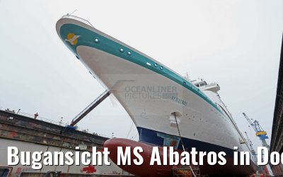 Bugansicht MS Albatros in Dock 10 Blohm und Voss 15.12.2015