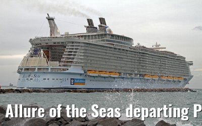 Allure of the Seas departing Port Everglades, 05. February 2012