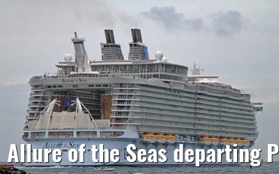 Allure of the Seas departing Port Everglades, 05. February 2012