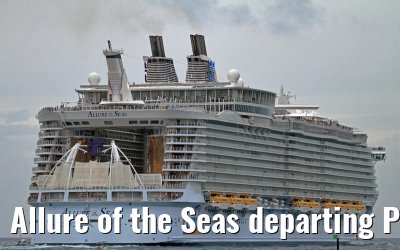 Allure of the Seas departing Port Everglades, 05. February 2012