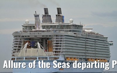 Allure of the Seas departing Port Everglades, 05. February 2012