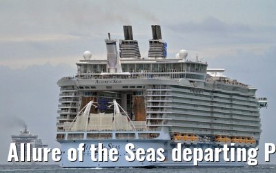 Allure of the Seas departing Port Everglades, 05. February 2012