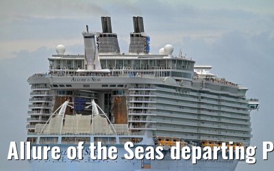 Allure of the Seas departing Port Everglades, 05. February 2012