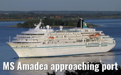 MS Amadea approaching port of Hamburg, 06.06.2013