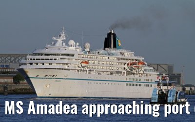 MS Amadea approaching port of Hamburg, 06.06.2013