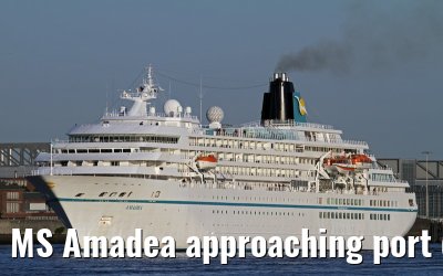 MS Amadea approaching port of Hamburg, 06.06.2013