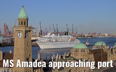 MS Amadea approaching port of Hamburg, 06.06.2013