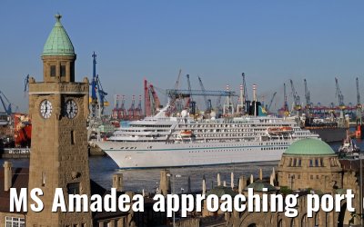 MS Amadea approaching port of Hamburg, 06.06.2013