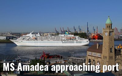 MS Amadea approaching port of Hamburg, 06.06.2013