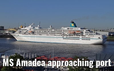 MS Amadea approaching port of Hamburg, 06.06.2013