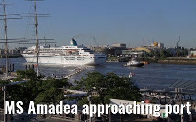MS Amadea approaching port of Hamburg, 06.06.2013