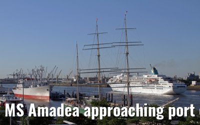 MS Amadea approaching port of Hamburg, 06.06.2013