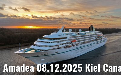 Amadea 08.12.2025 Kiel Canal sunrise