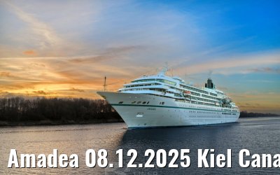 Amadea 08.12.2025 Kiel Canal sunrise