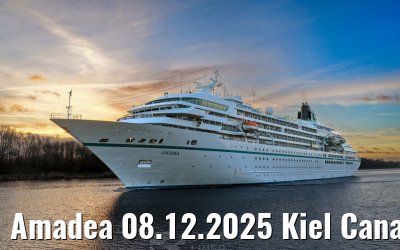 Amadea 08.12.2025 Kiel Canal sunrise