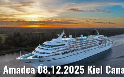 Amadea 08.12.2025 Kiel Canal sunrise