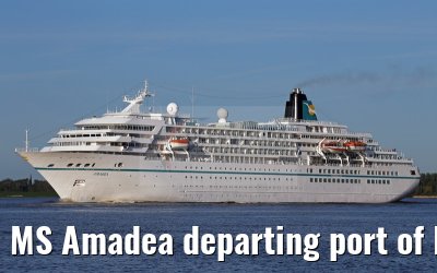 MS Amadea departing port of Hamburg, 10. May 2015