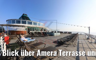 Blick über Amera Terrasse und Amera Pool am Morgen