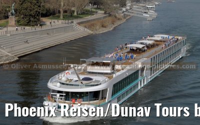 Phoenix Reisen/Dunav Tours brand new ARIANA on the first journey from Koblenz to Rudesheim - March 22, 2012