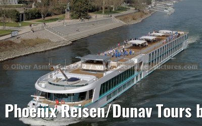 Phoenix Reisen/Dunav Tours brand new ARIANA on the first journey from Koblenz to Rudesheim - March 22, 2012