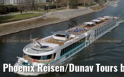 Phoenix Reisen/Dunav Tours brand new ARIANA on the first journey from Koblenz to Rudesheim - March 22, 2012